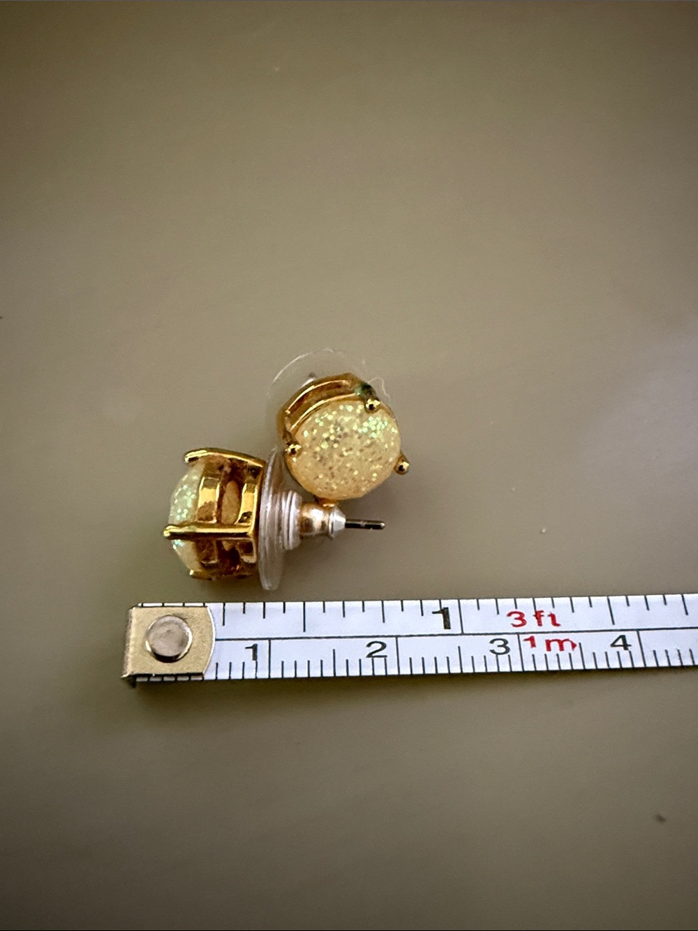 kate spade Gold Glitter Dome Stud Earrings